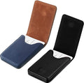 Outus 2 Pieces Business Card Holder, PU Leather Business Card Case Pocket Wallet with Magnetic Shut for Christmas Gift Men Women(Black, Blue,Classic)
