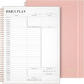 Asten Daily Planner with To Do List, Hourly Agenda, Spiral Notebook - Day Planner for Women, Men & ADHD - 8.5" x 11" (Pale Pink)