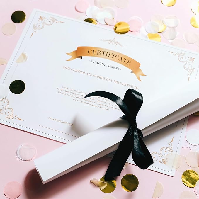 50 Sheets White Cardstock 8.5 x 11 Certificate Paper, Goefun White Card Stock Printer Paper for Invitations, Menus, Wedding, DIY Cards
