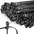 MasiStranth 1000 PCS 14 inch Black Zip Ties with Screw Hole 70lbs Mountable head Cable Ties Straps Multipurpose Heavy Duty Nylon Cable Zip Ties with Screw Mounting Hole