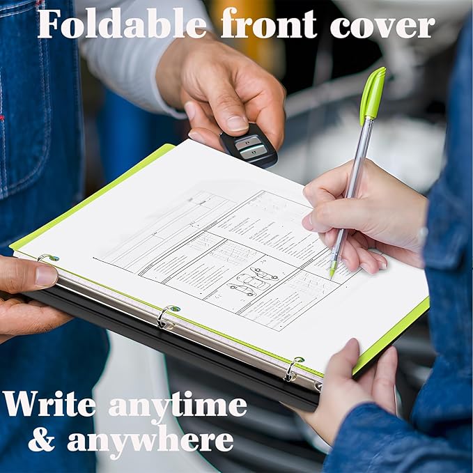 INFUN Telescoping 3 Ring Binder, Portable Plastic 0.75 inch 3 Ring Binder with Telescoping Spine and Foldable Front Cover Holds 8.5" x 11" Paper for School,Office and Homes-Red