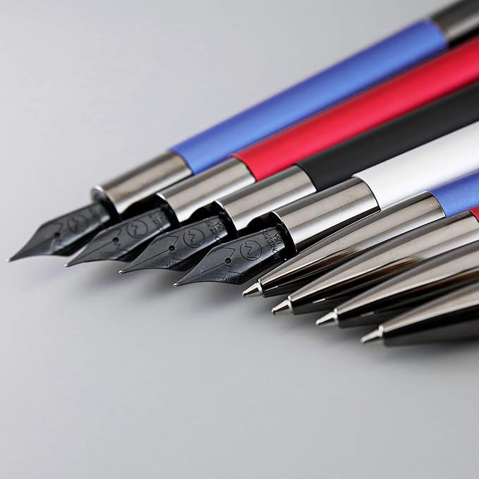 Monteverde USA Ritma Fountain Pen in Silver – Stub Nib, Calligraphy JoWo Stainless Steel, Refillable Ink Cartridge/Converter – Perfect for Artists & Calligraphers