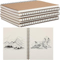 PerKoop 6 Pcs 8.5"x11" Spiral Sketch Pad A4 Large 100 Sheet Blank Notebook Sketch Pads 60lbs (100gsm) Xmas Gifts Sketching Drawing Pad Journals Art Sketchbook for Teachers Students Kids