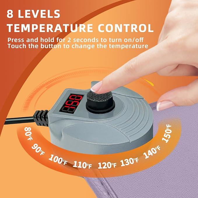 MyPlace Heated Mouse Pad - Heated Desk Mat with 8 Levels Heating & 3 Hours Auto Shut-Off - 31.8”x 17.3”Large Safe Desk Mat Hand Warmer for Home Office Work (Light Purple)