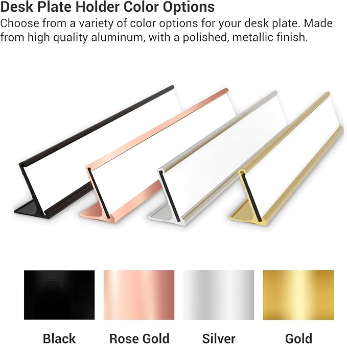 Custom Engraved Desk Plate | Personalized with your Name and Title | Perfect Decor for Office, Business, or Home | Multiple Font and Color Options | 2x8" or 2x10" (Marble w/Black Letters, 2x8")