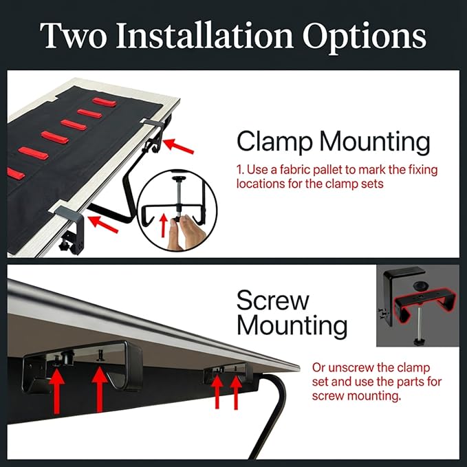 AHOMO [Upgraded] Under Desk Cable Management, 48" Cord Organizer, with Silicone Pads (No Scratch!), 16 Cable Ties, Washable PE Honeycomb Base,Fits Any Desk 0-2.1", No Stinky Cardboard!Black 48"L x 6"W