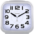 Tinload 5.5" Large Analog Alarm Clock Silent Non Ticking, Gentle Wake, Beep Sounds, Increasing Volume, Battery Operated Snooze and Manual Light, Easy Set, Silver