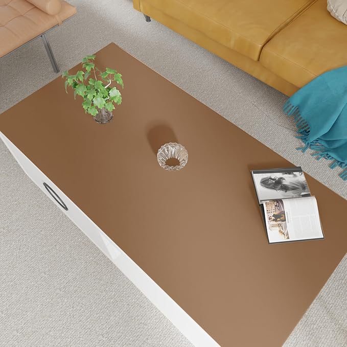 Zinkooat Leather Table Cover,1.8mm Thick,24x60 Inch Desk Cover,Large Desk Mat,Table Protector,Table Cover Protector,Desk Protector,Table Pad,(Mud Color+Champagne Gold,24x60)