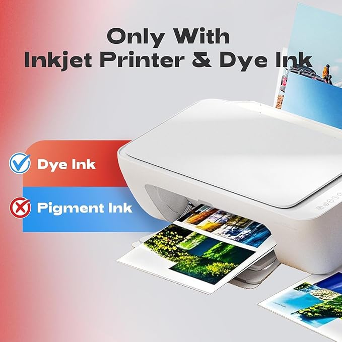 HARTWII Glossy Photo Paper 8.5x11 Inches, 110 Sheets Thin Inkjet Paper,135gsm 37lb Photo Paper for Inkjet Printer with Dye Ink for Brochures Flyers Custom Chip Bag Party Favors