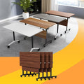 Conference Table Flip Top Mobile Conference Room Tables,Folding Conference Table with Wheels,Large Meeting Training Seminar Table Saving Space for Office Classroom(4D,55.1'')