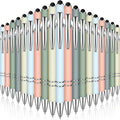 Zonon 38 Pieces Rubberized Ballpoint Pen with Stylus Tip Stylish Metal Pen Capacitive Styli with Soft Rubberized Grip, Black Ink for Most Devices(Morandi Colors)