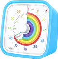 Yunbaoit Visual Timer with Protective Case, Rainbow Disk 60 Minute Countdown Timer for Kids and Adults, Silent Time Management Tool(Blue Rainbow)