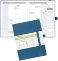 POPRUN Monthly Planner 2026-2027 (Medium- 6.5'' x 8.5'' Soft Cover), 18-Month Calendar Book (Jan.2026 - Jun. 2027), Calendar Planner with Monthly Tabs & Pocket, 100 GSM Paper - Night Sky Blue