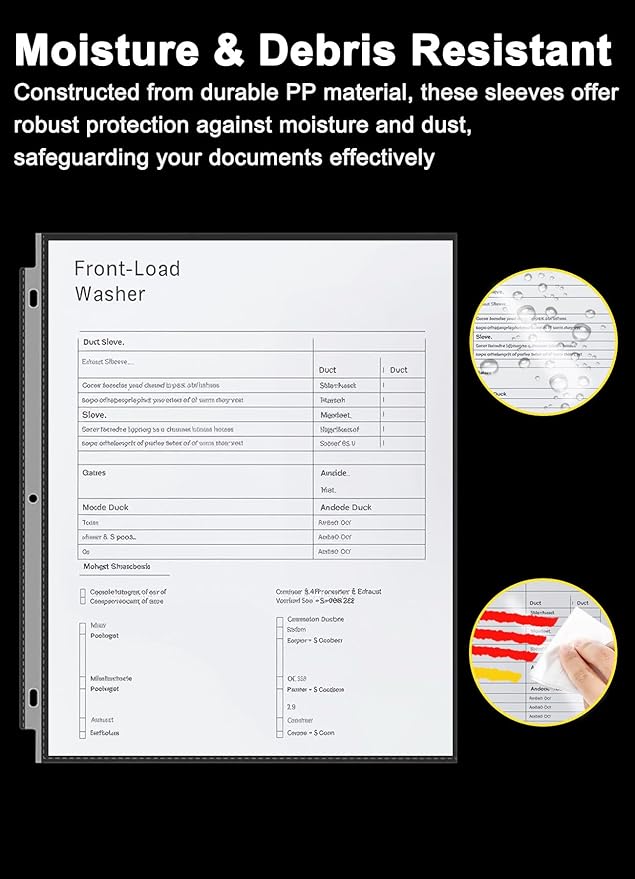 Sheet Protectors 8.5 x 11, 200 Pack Clear Plastic Page Protectors for 3 Ring Binder, Top Loading Letter Size Document Sleeves, Acid-Free Non-Glare Paper Protector Sheets for School, Office and Home.
