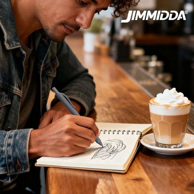 JIMMIDDA Ballpoint Pens Bulk - 107 Pcs Black Ink Pens in Bulk | 1.0 Medium Point Smooth Writing, Wholesale Retractable No Bleed Ball Point Pen for Men Women (Color Barrel)