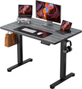 ErGear Small Height Adjustable Electric Standing Desk, 40 x 24 Inches Sit Stand up Desk, Memory Computer Home Office Desk with Two-Piece Desktop (Grey)