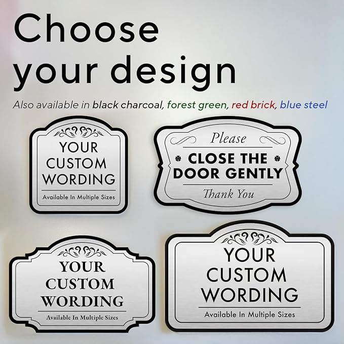 Custom Outdoor Metal Signs, Personalized Aluminum, Driveway Sign, Waterproof & Made in USA - Design 2, Silver 8x8 In