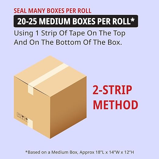 Tape Logic Heavy Duty 2in x 25yd Clear Packaging Tape Dispenser Refills (6-Pack), Strong Clear Packing Tape Roll Ideal for Shipping & Moving Boxes