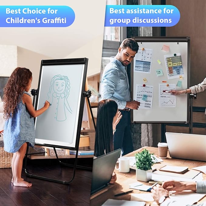 Stand White Board - 36x24 Magnetic Dry Erase Board Flipchart Easel Whiteboard, 3' x 2' Double Sided Easel Board Portable Whiteboard