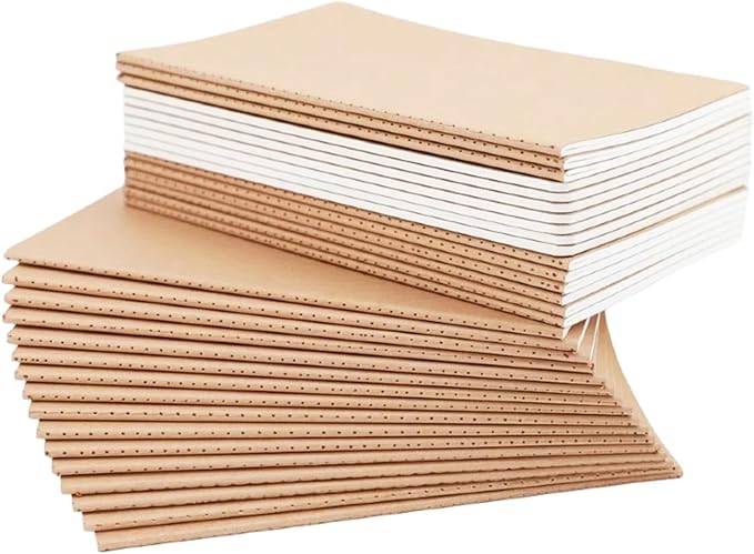 Zegrox 32 Pack A5 Blank Notebook Journals for travelers,students and office,Writing diary Subject Notebooks, Blank thick paper,60Pages, 30 Sheets,8.3x5.5inch