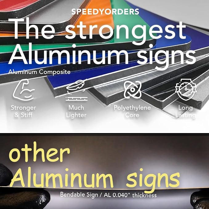 Custom Metal Signs, Personalized Aluminum, Customized Safety, Business Signs, Waterproof Outdoor, White Aluminum (36x24 In)
