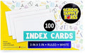 School Supply Boxes | 3x5 White Index Cards (100 ct.) | 50 Pack | Lined in Front, Blank in Back