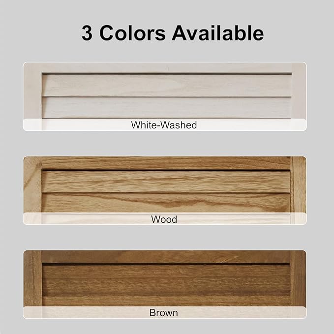 Room Partitions and Dividers, Temporary Wall with Double Hinges, 5.6 Ft Tall Folding Louver Wood Screen for Home Office Bedroom Hotel Decoration (4 Panels, Wood Color)