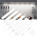 maylit Under Cabinet Lighting Plug in, 6 Pcs 14 Inch Linkable Ultra Bright LED Light Bars, Renter Friendly Lamp, Wired Indoor Lights for Kitchen Cabinet, Counter, Workbench, Desk, Shelf, Cool White