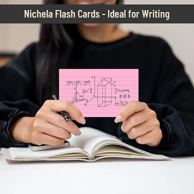 600 Count Colored Index Cards 3 x 5 Inch Ruled Index Cards, Flash Cards College Ruled for School, College, Office and Home Organization, Durable Study To Do List Note Cards with Ruled Lines