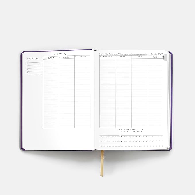 Christian Planner 2026 Daily Planner - Faith Based Monthly and Weekly Planner, Vision Board, and Habit Tracker - 2026 Calendar, Personal Organizer and Devotional Journal (Hardcover, Cobalt Blue)
