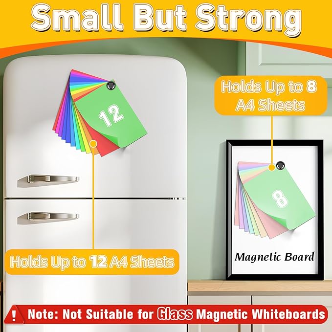VNDUEEY 24Pcs Black Fridge Magnet Refrigerator Magnets, Magnets for Whiteboard, Small Strong Magnet for Kitchen, Office, School, Locker, Metal Decorative