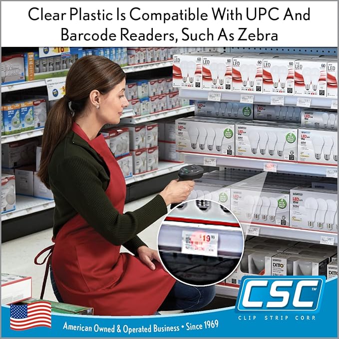 Clip Strip Corp. Price/Data Channel Label Holder Chips, Clear Plastic Tags, 2.5" L x 1.25" H, 7.5 Mil Thick, Gondola Shelf Edge, Reusable, Made for Point of Purchase Shelf Molding (2000)