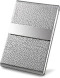 Business Card Holder with Ultra Slim Design, Business Card Case with Premium PU Leather, Suit Pocket Metal Card Holder for Women/Men, Magnetic Closure Quick Access Cards
