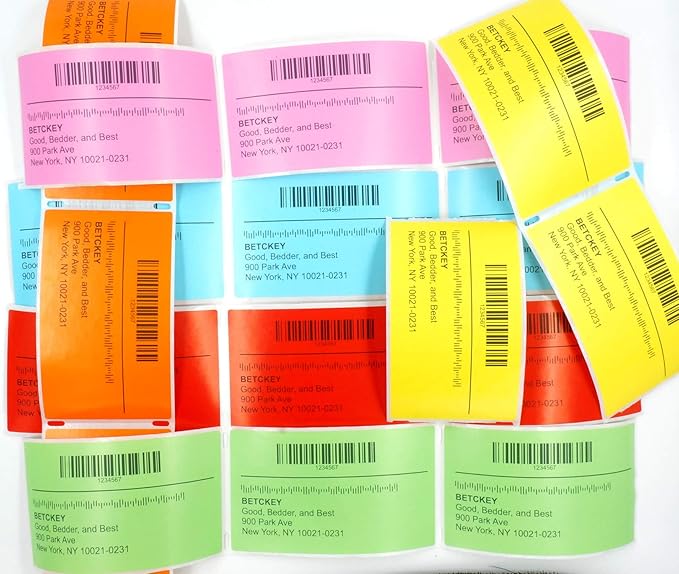 BETCKEY - 4" x 4" Shipping & Large Square Labels Compatible with Zebra & Rollo Label Printer,Premium Adhesive & Perforated[Light Blue, 6 Rolls, 2100 Labels]