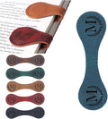 Personalized Magnetic Leather Bookmark, 26 Letters Custom Leather Bookmarks, Handmade, Leather Magnetic Bookmark for Book Lovers Readers Women Kid(Blue，M）
