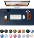 YSAGi Leather Desk Protector, Office Mat, Large Mouse Mat, Non-Slip PU Leather Blotter, Laptop Pad, Waterproof Writing Pad for Office and Home (Dark Blue, 31.5" x 15.8")