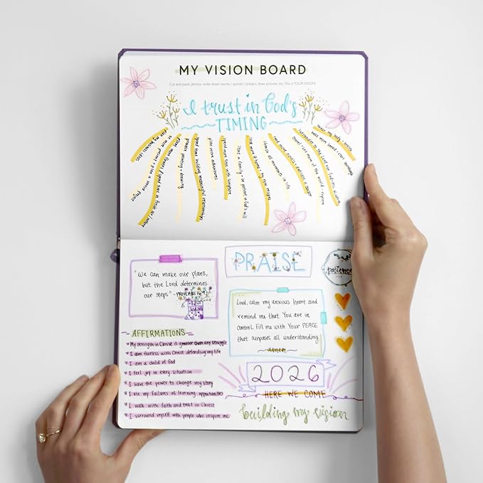 Christian Planner 2026 Daily Planner - Faith Based Monthly and Weekly Planner, Vision Board, and Habit Tracker - 2026 Calendar, Personal Organizer and Devotional Journal (Spiral, Pine)
