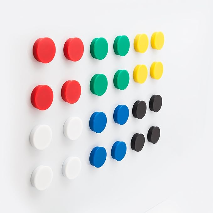 Bullseye Office 24 Round Green Fridge Magnets, Button Shaped, Small Colorful Magnetic Discs for Kitchen, Cabinet or Classroom, Perfect Whiteboard Supplies for Teachers (Green)