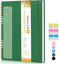 Graph Paper Notebook, Spiral Notebook Journal 8.5” x 11”, A4 Large Grid Notebooks for Women Men, 100 GSM Graph Paper, Plastic Hardcover Spiral Graphing Journals for Work School Engineerin, Green