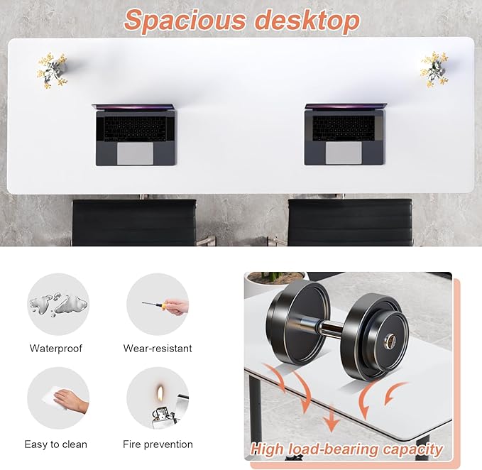 Conference Table Flip Top Mobile Conference Room Tables,Folding Conference Table with Wheels,Large Meeting Training Seminar Table Saving Space for Office Classroom(10A,47.2'')
