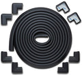 Roving Cove HeftyFit Edge Corner Protector Baby Proofing (Large 18ft Edge 8 Corners), Heavy-Duty, Soft NBR Rubber Foam, Furniture Fireplace Safety Bumper Guard, 3M Adhesive, Onyx Black