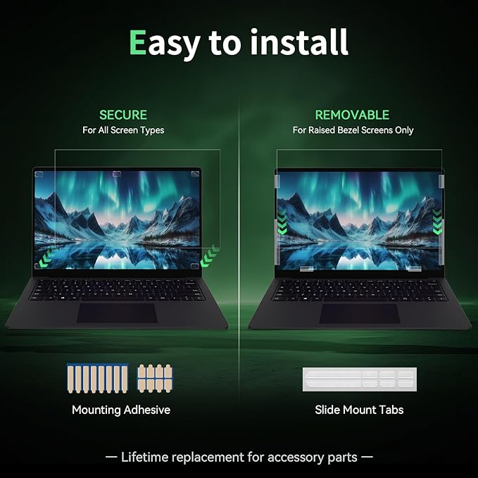 Mao Yeye Laptop Privacy Screen 13.3 Inch-16:10 Aspect Ratio Anti-Glare Blue Light Film Computer Monitor Protector, Bubble-Free shield Removable 13in Filter for Lenovo HP Acer Asus Thinkpad Envy Xps