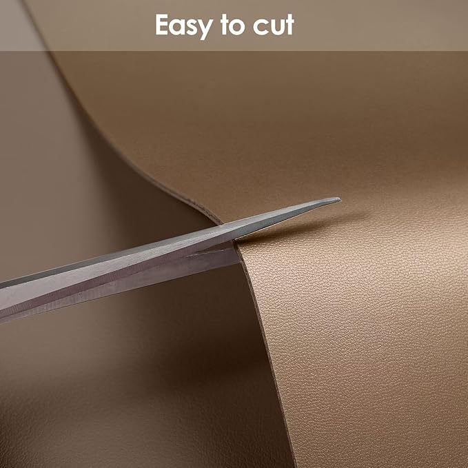 Zinkooat Leather Table Cover,1.8mm Thick,17x60 Inch Desk Cover,Dresser Cover Top,Dresser Protector Top,Dresser Cover,End Table Cover.(Mud Color+Champagne Gold,17x60)