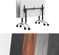 Goakwwuz Conference Room Table, Folding Conference Tables,Thicken Grey Tabletop,Flip Top Wooden Seminar Meeting Room Table for Conference Room Offices (2, Black+White, 61.0“)