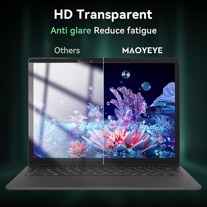 Mao Yeye Magnetic Laptop Privacy Screen 14 Inch 16:10 Aspect Ratio Anti-Glare Blue Light Monitor Protector,Removable 14in Film for Lenovo HP Dell Acer Asus Thinkpad Envy Xps
