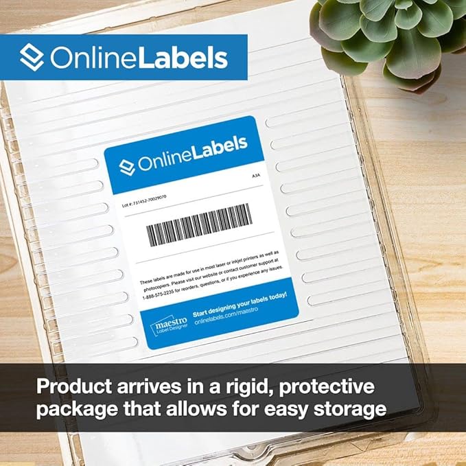 Sticker Paper, 5,000 Sheets, White Matte, 8.5" x 11" Full Sheet Label, Works with Inkjet and Laser Printer, Compatible with Electronic Cutting Machines, OL177WX, OnlineLabels