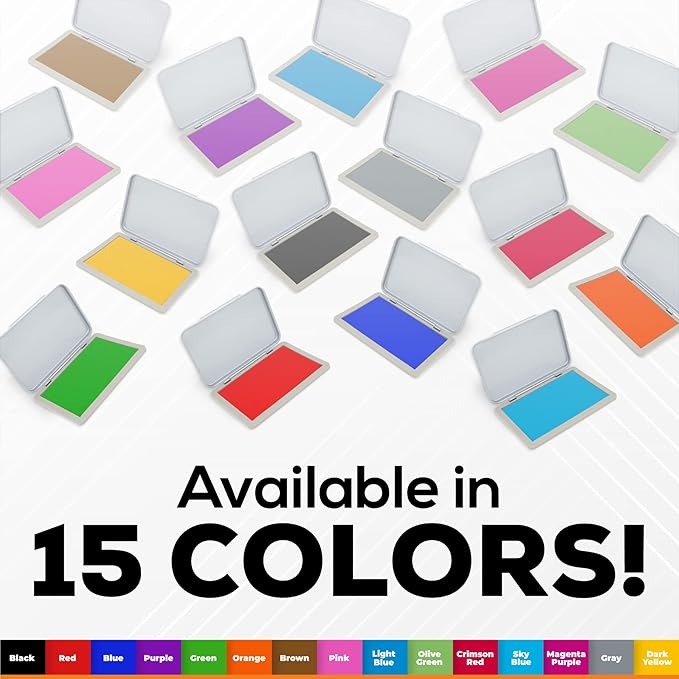 2 Pack Metal Case Stamp Pad Medium Size, Magenta Purple Color - Size: 3" x 4" - Choose from 15 Ink Colors