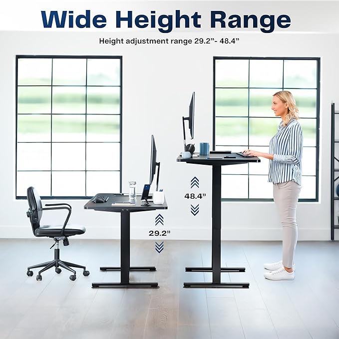 VIVO Electric 55 x 28 in Standing Desk, Memory Height Adjustment, 1B Series, Holds 220 lbs, One-Piece White Top, Gray Frame, DESK-KIT-1G55W