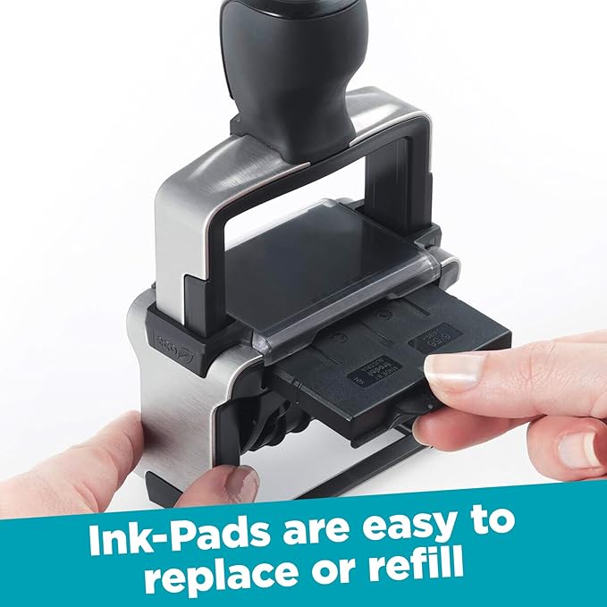 Trodat 5430 Professional Self-Inking Date Stamp with Paid - Blue/Red 2 Color Ink