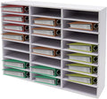 DYRABREST Mail Sorter Organizer 24 Compartments Wood Countertop Literature Organizer Student Mailbox Desktop File Holder with Adjustable Shelves for Home Office and School Classroom